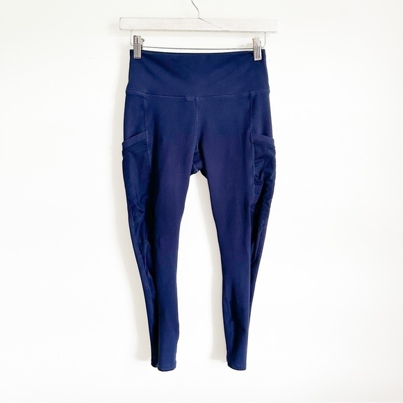 Fabletics Blue High waist on the go Powerhold mesh 5/8 legging sz Small - Picture 5 of 9